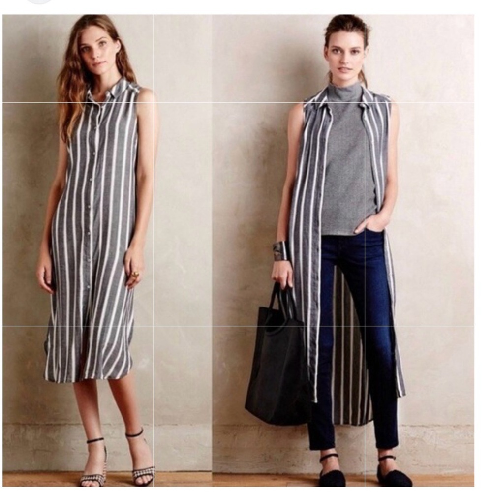 Holding Horses Striped Sleeveless Long dress duster style
